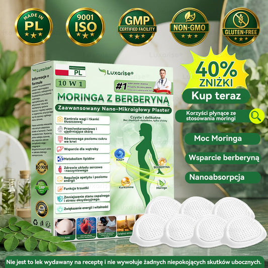 Oficjalny sklep| 👩‍⚕️𝗟𝘂𝘅𝗮𝗿𝗶𝘀𝗲® MORINGA Z BERBERYNA 10W1 Zaawansowany Nano-Mikroigłowy Plaster (Stosować raz na dobę, zauważalne efekty w ciągu 7 dni) ✅ Otyłość, cukrzyca, bezdech senny oraz schorzenia stawów.✨